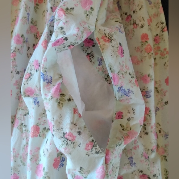 LoveShackFancy CAMILLE Petticoat Tier Floral Chic Dress Pink Patchwork Shabby XS - Picture 14 of 14